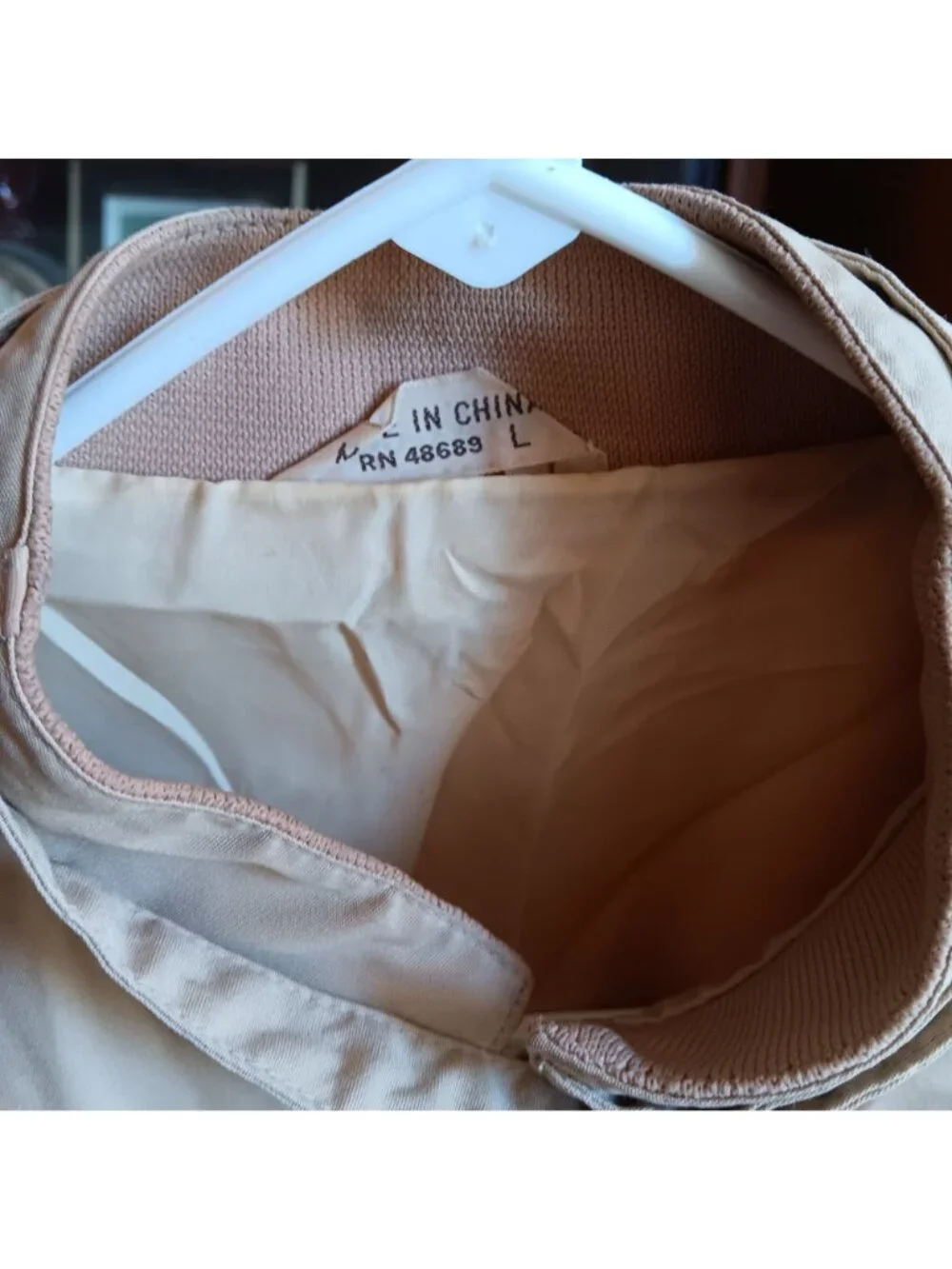 True Vintage 80's Nerd Girl Geek Jacket Large British Mist Beige Bomber Computer